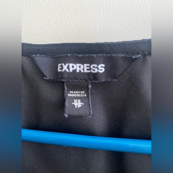 Express silky half zip front rolled sleeve blouse - Picture 2 of 3